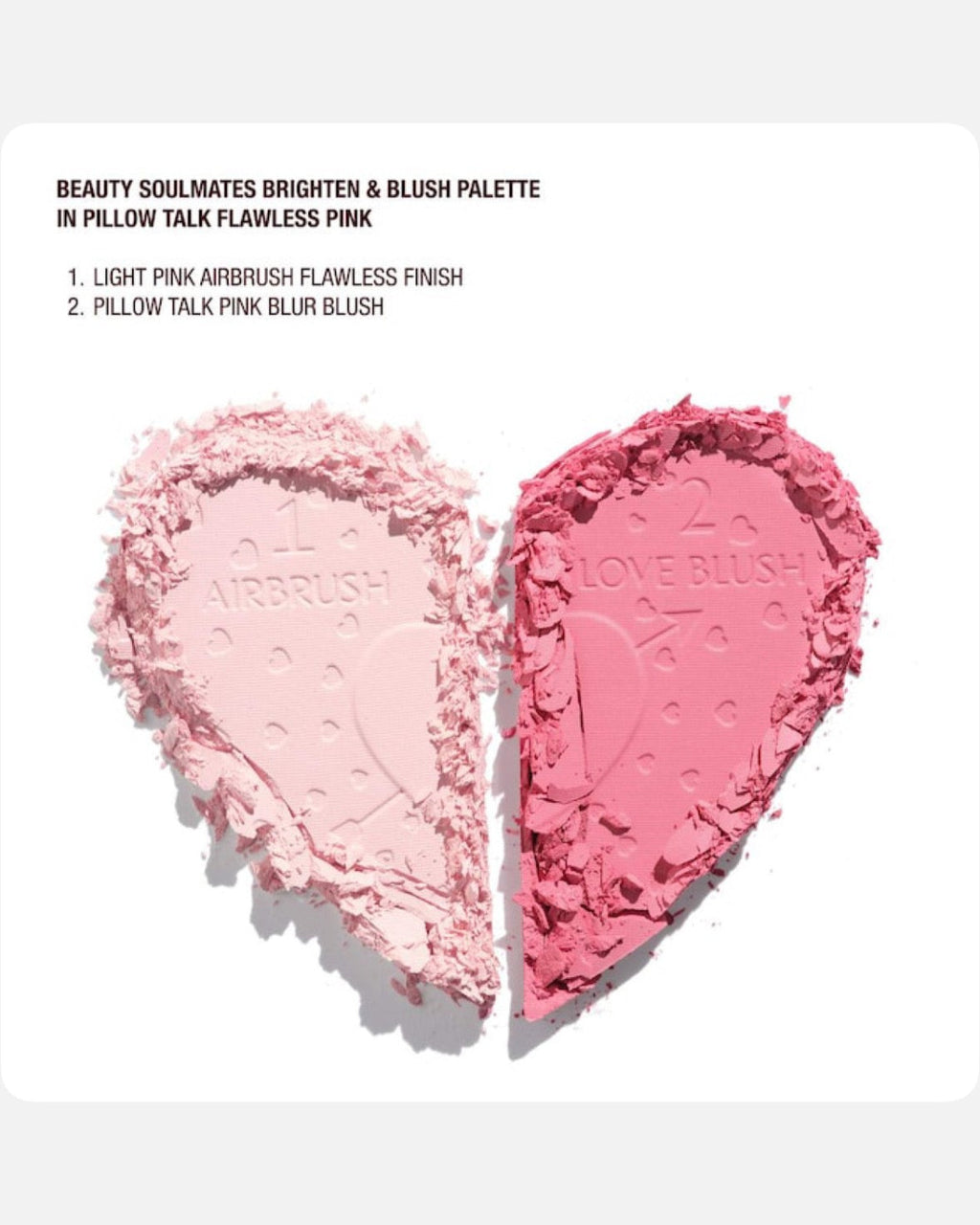 Charlotte Tilbury Pillow Talk Beauty Soulmates Airbrush Flawless Finish Brightening and Blush Powder Palette
