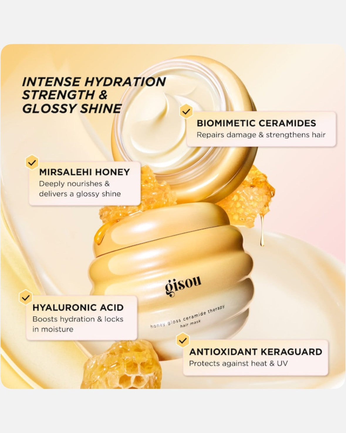 Gisou Honey Gloss Ceramide Therapy Hydrating Hair Mask