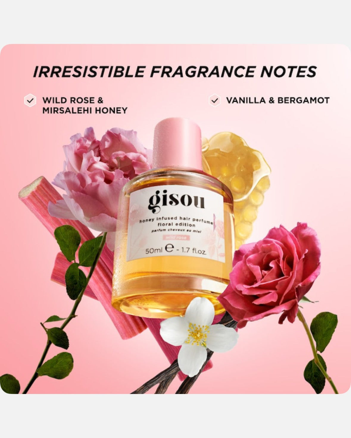 Gisou Wild Rose Honey Infused Hair Perfume