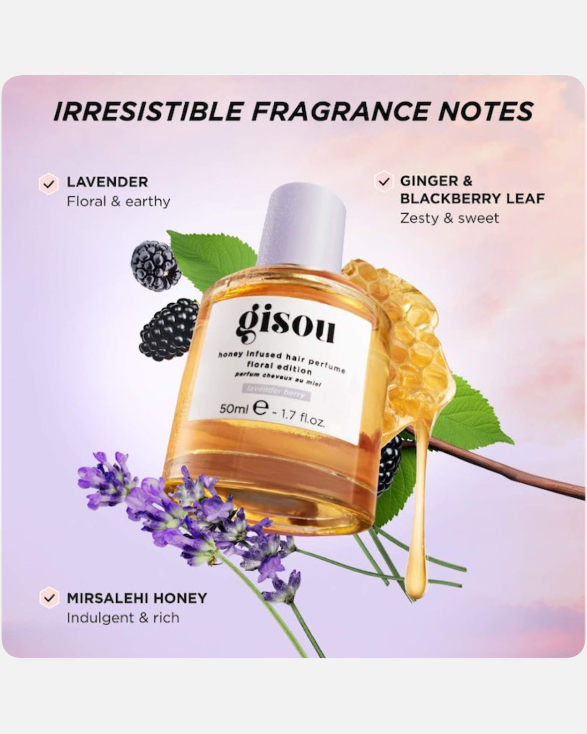 Gisou Lavender Berry Honey Infused Hair Perfume