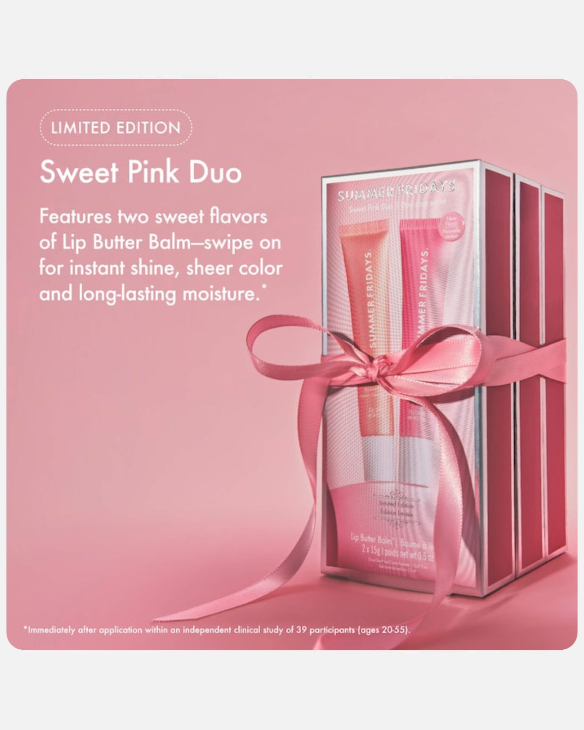 Summer Fridays Sweet Pink Duo with Birthday Cake + Strawberry Soft Serve Lip Butter Balm